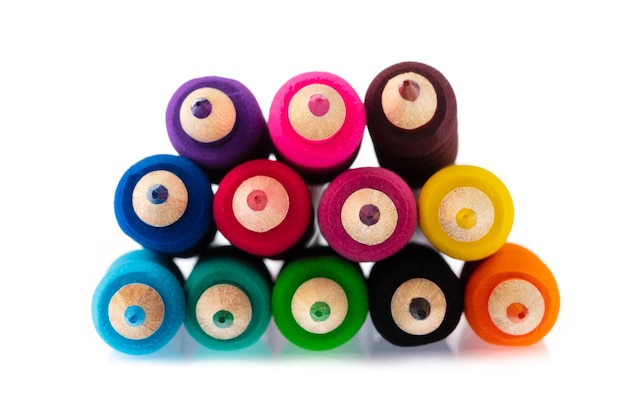 assorted colorful embroidery threads